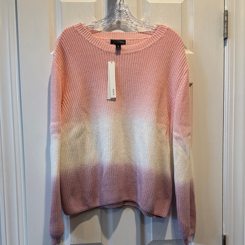 Aqua Pink and Cream Gradient Sweater